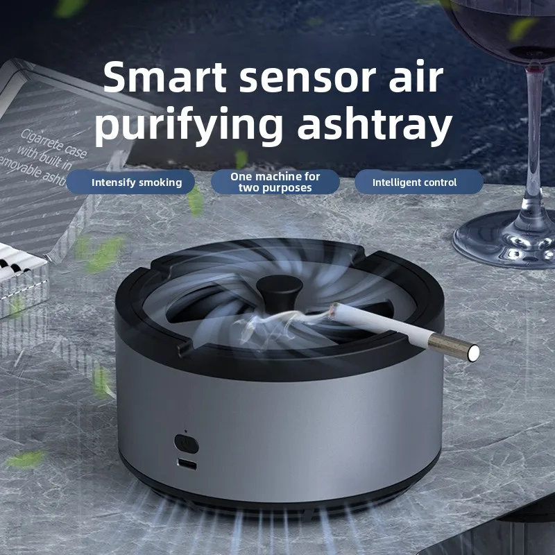 2026 Multifunctional Air Purifier Fast Smoke Removal Air Purification Ashtray for Car Bedroom Chess Room