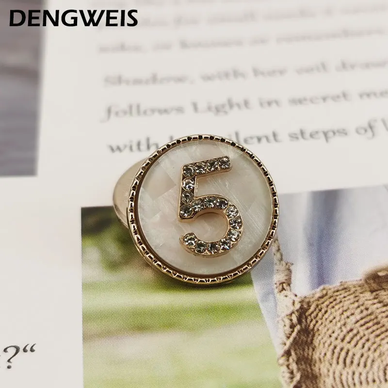 16–23 mm Goldknöpfe mit Zahl 5, Damenbekleidung, Mäntel, Nähzubehör, Metallknöpfe für Kleidung, Diamant-Verzierungsmaterial – Detail 5