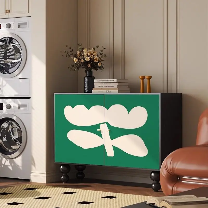 

solid wood advanced small apartment, dining room dining side cabinet, multi-functional wall, vertical cabinet storage cabinet