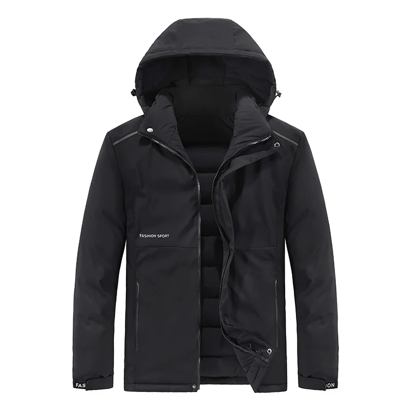 Double-sided Wear Warm Cotton Coat Detachable Hat Coat Outdoor Hunting Fishing Mountain Climbing Sports Leisure Heavy Jacket Men