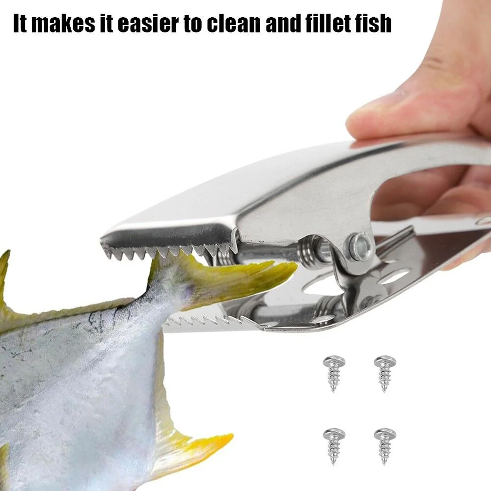 1~5PCS Stainless Steel Fish Tail Clip Deep-jaw Fillet Cleaning Clamp with Mounting Base Bait Pesca Iscas Fishing Tackle Board