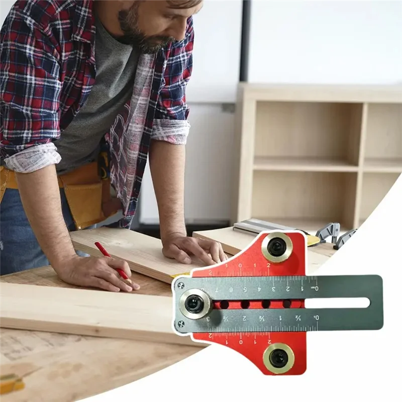 

ABLN-2-In-1 Aluminum Alloy Jig Drilling Guide Locator For Cabinet Door And Rebounder Mounting Woodworking Pocket Doweling Jig