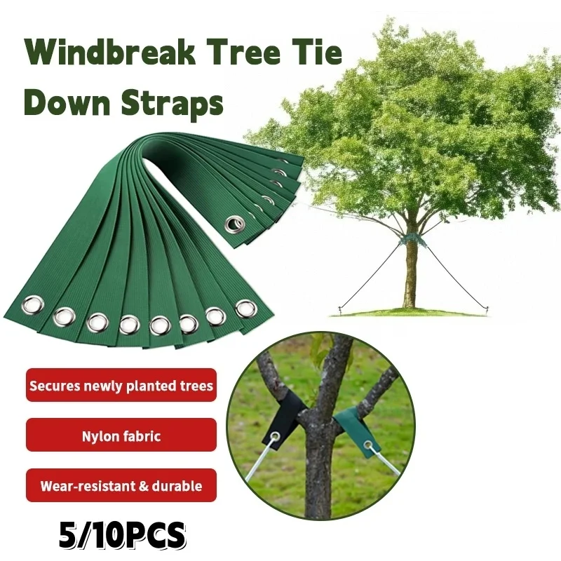 10PCS Windproof and Anti Fall Binding Tree Staking Straps,Plant Support Anchor Straps,Perforated Safety Belts,Tree Fixing Strap