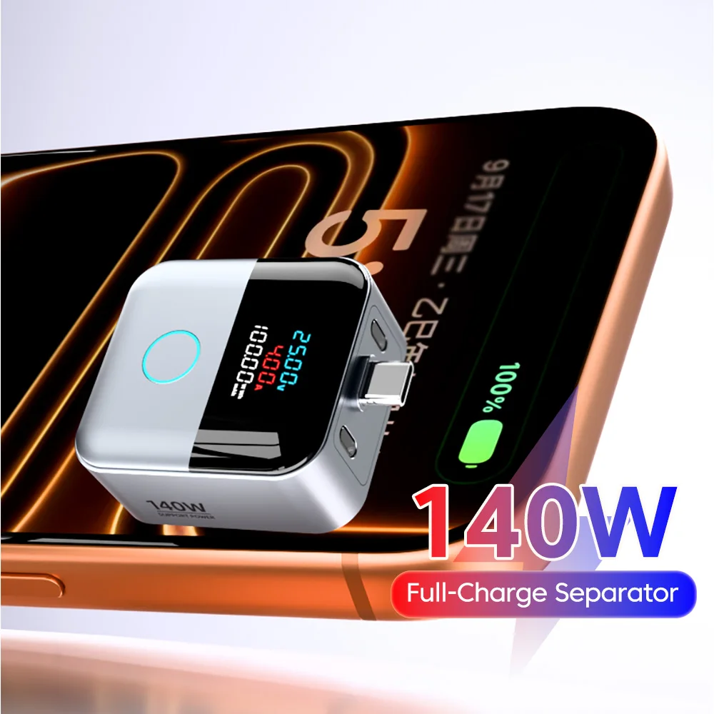 adaptador-de-carregamento-automatico-140w-com-display-digital-e-desligamento-automatico-usb-c-para-celulares-com-reconhecimento-de-ia-integrado