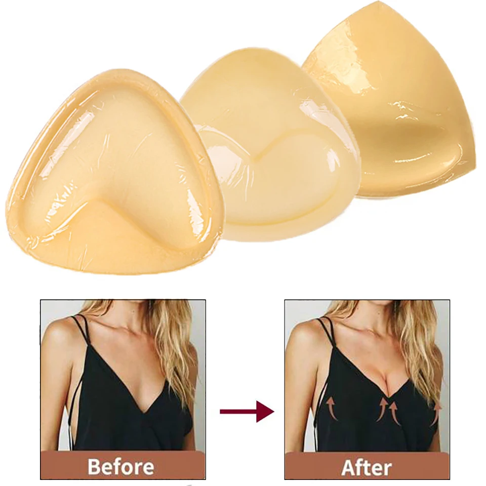 

Double Sided Sticky Bra Inserts Breast Enhancer Thick Sponge Instant Lift Bra Inserts Push Up Bikini Pad For Swimsuit Sports Bra