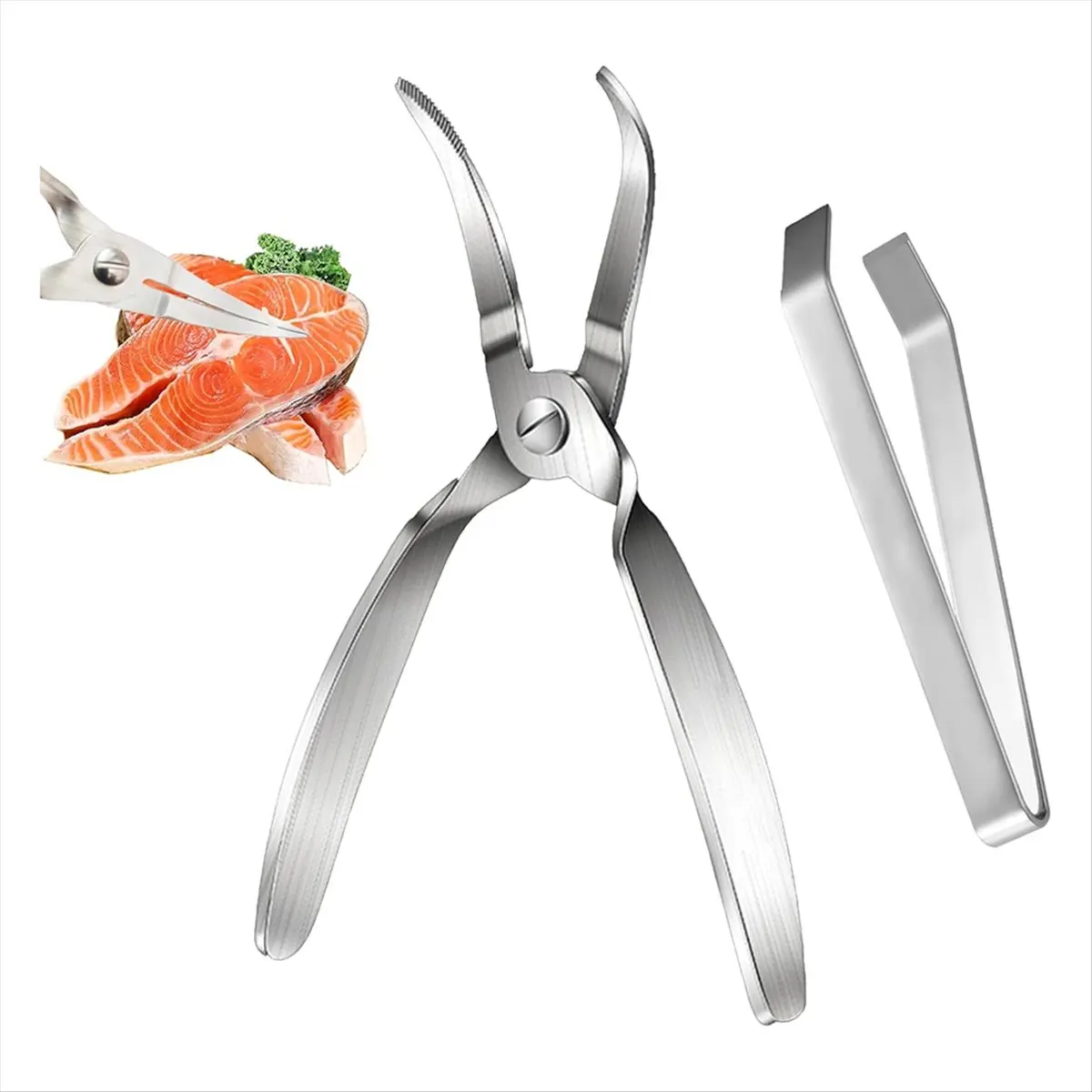 AT16 Fish Bone Pliers/Tweezers 304 Food Grade Stainless Steel Deboning Tool Kit for All Kinds of Fish