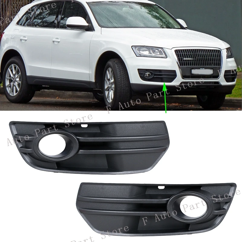 For Audi Q5 2009 2010 2011 2012 Car Front Bumper Fog Light Lamp Grille Cover Frame Trim Hood Cap Lid 8R0807681A 8R0807682A