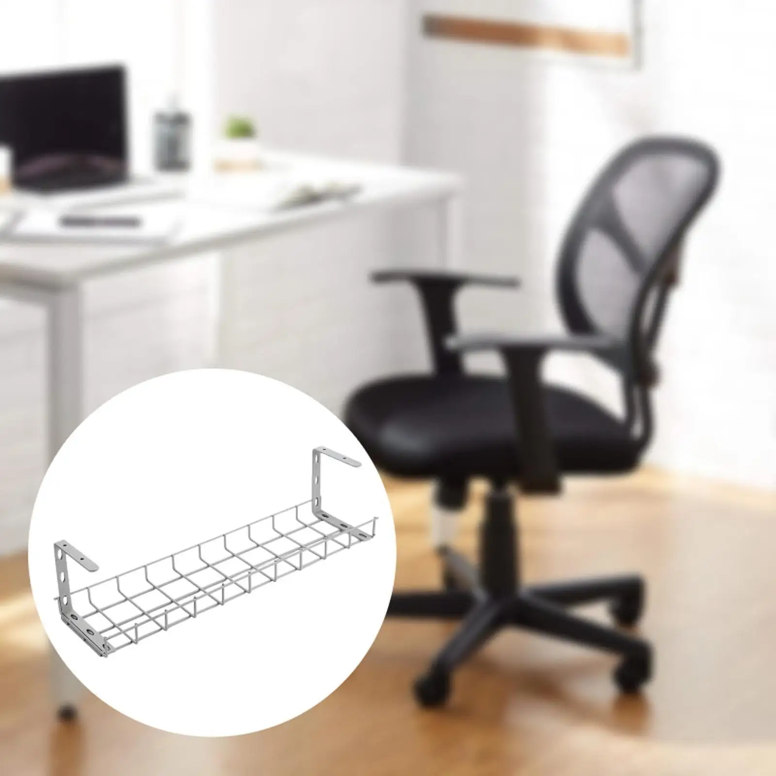 Under Desk Wire Organizer Multiuse Under Table Storage Rack Hardware Cable Management for Office Bedroom Study Room Dorm Books