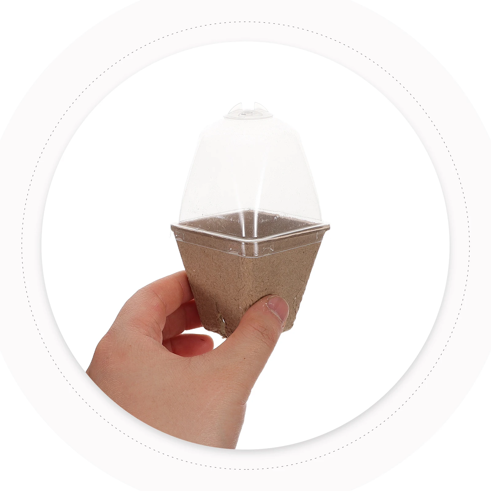 

36Pcs Square Nursery Pots Paper Pulp Seedling Starter Tray Ventilation Dome Humidity -Saving Design Large-Scale