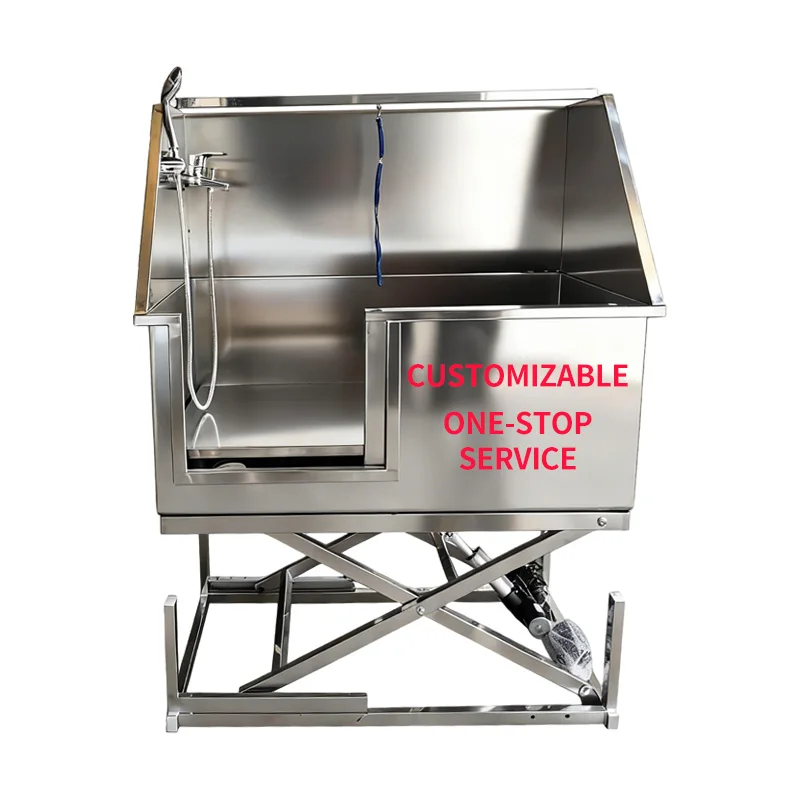 Folding Stainless Steel Pet Wash Bucket Luxury Lifting Dog Grooming Bath Space Saving Suitable for Large Dog Storage Bathrooms