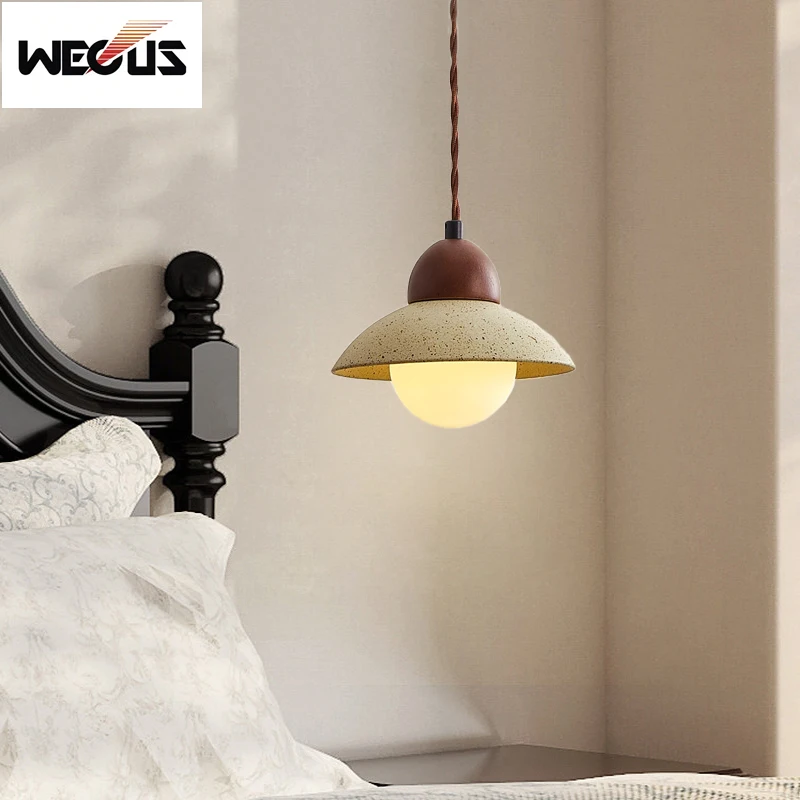 

New Wabi Sabi Ceramic Pendant Light Japanese Retro Bedroom Hanging Lamp Creative Decor for Stair Bar Counter Hostel Lighting