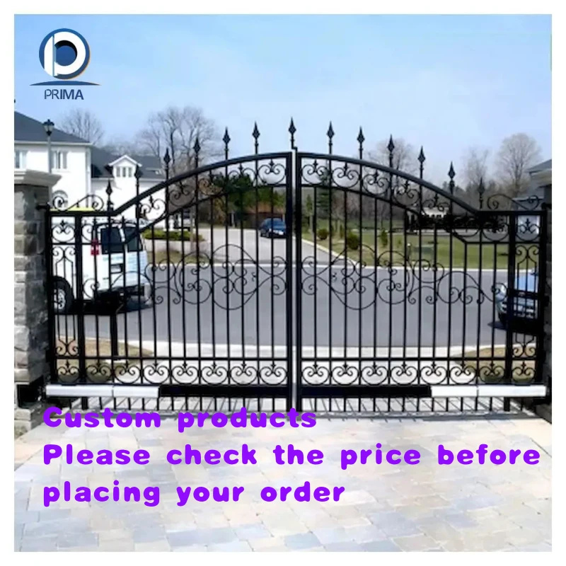 custom.Foshan Factory Directly Supply Wrought Iron Courtyard Door Double-open Gate Yard Fence /Manual Door