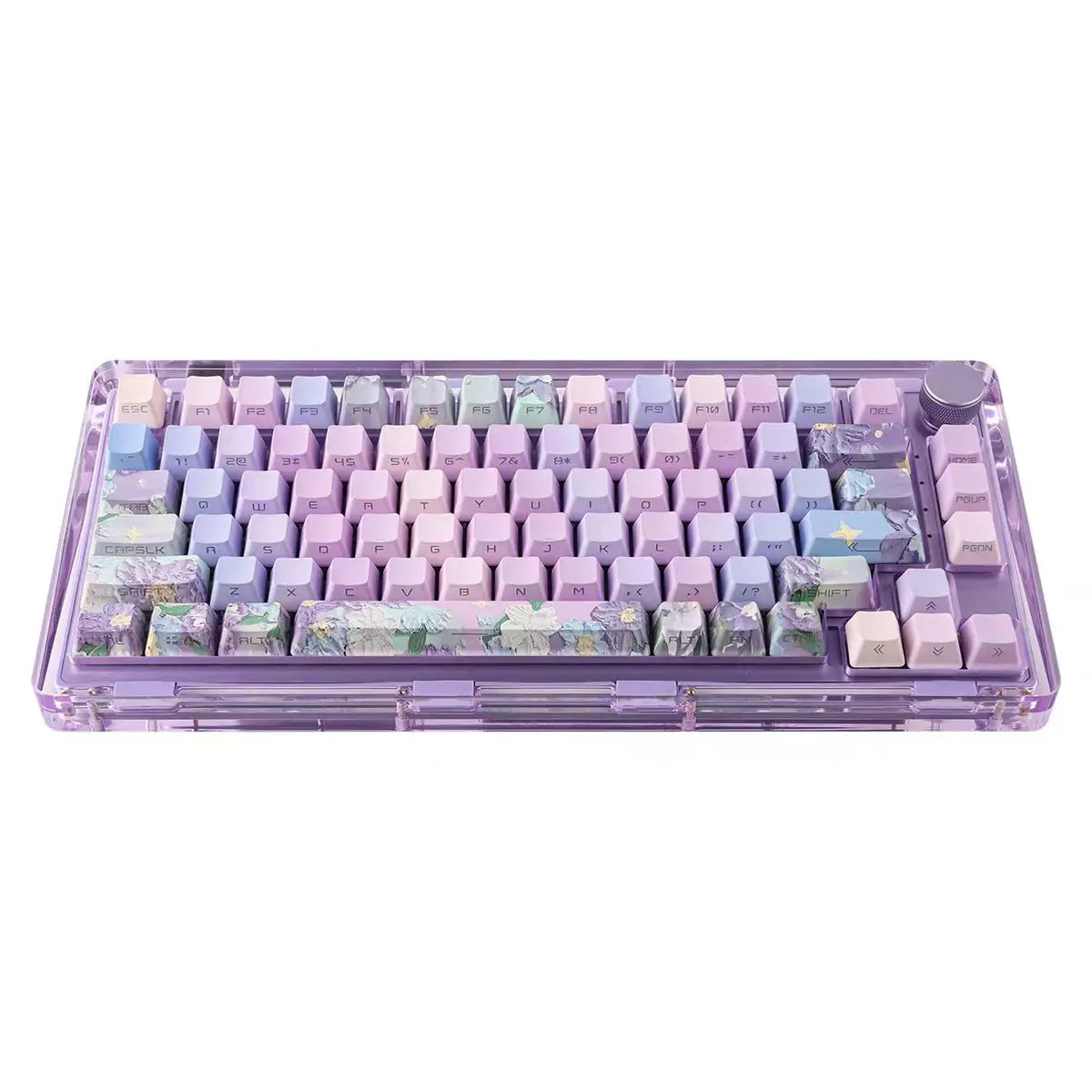 137Keys Violet Fantasy Keycap Purple Side Engraved Translucent Diy Mechanical Keyboard PBT ChERRY OEM Purple Keycaps