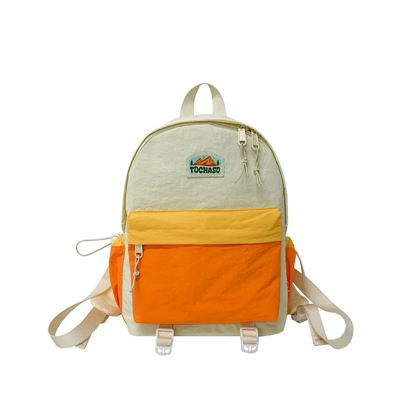 Picture 6: Kindergarten schoolbag color collision splicing large capacity backpack dopamine light nylon children's backpack