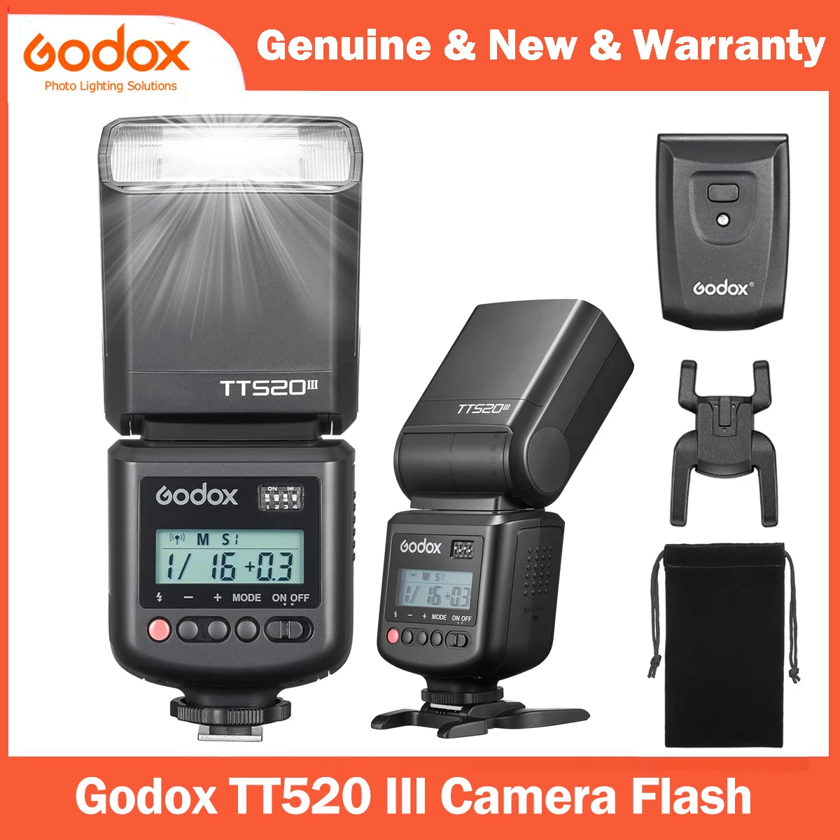 

Godox TT520III TT520 III Camera Flash Universal Hot Shoe Flash GN33 for Canon Nikon Sony Pentax Olympus Fuji Panasonic Cameras