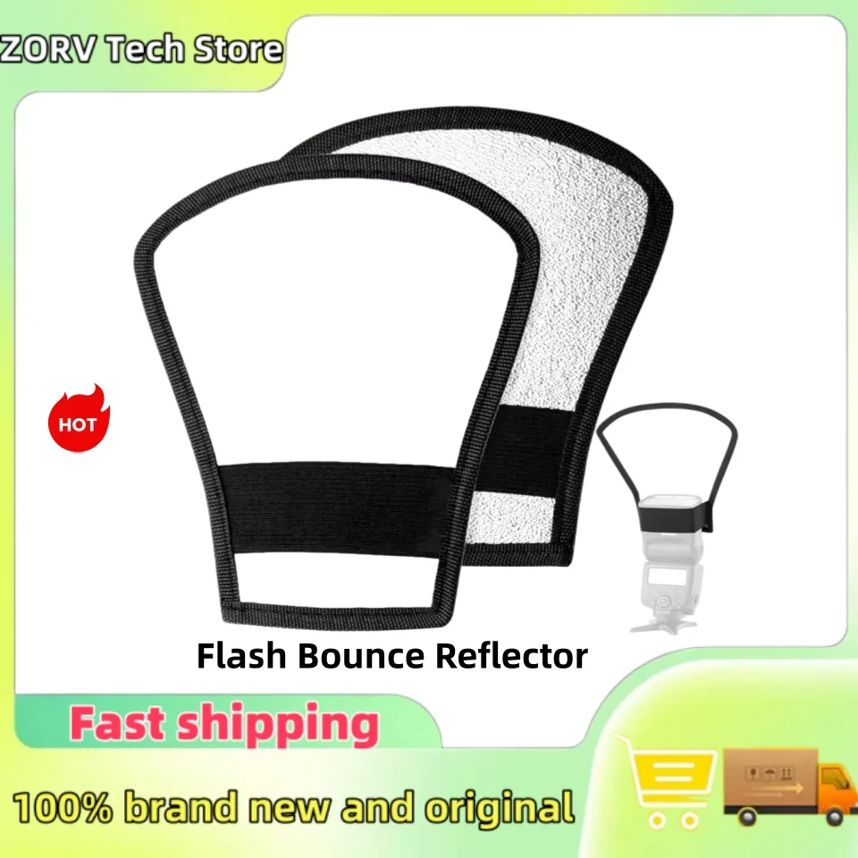 Universal Camera Softbox Flash Bounce Reflector Diffuser Portable Light Reflectors Silver/White Bend Bounce Flash Reflector Kit