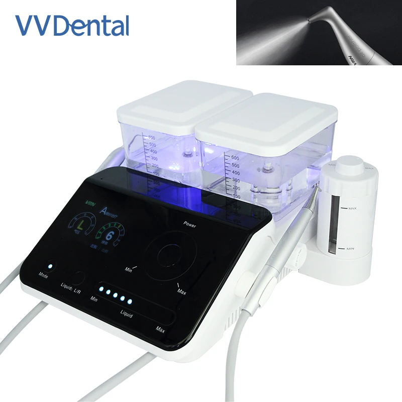 

VVDental 6 In 1 Ultrasonic Sandblaster Smart touch panel Multifunctional Air Polisher Teeth Whitening Spray Sandblasting Gun