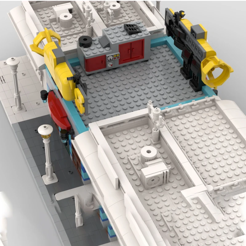 733 pezzi MOC Walk Through Sub Shopes Giocattolo modulare da costruzione per cena con dettagli interni |   Regalo di compleanno di blocchi di costruzione di modelli fai-da-te