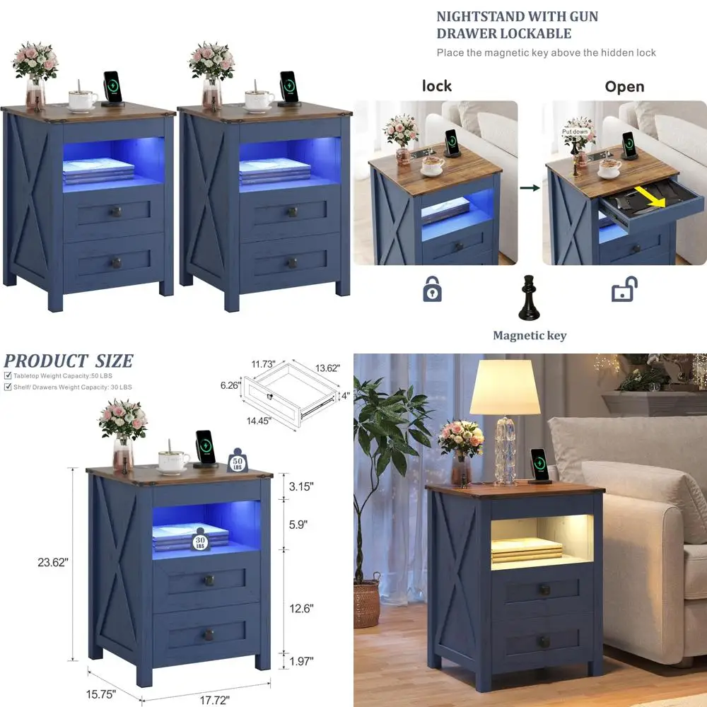 Rustic 2-Drawer Nig…