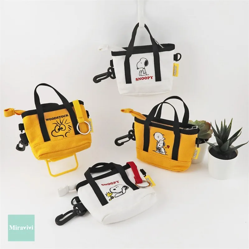 

Snoopy Canvas Coin Purse Cartoon Anime Action Figures Q Figural Cute Small Key Card Carry-on Storage Bag Children Birthday Gifts