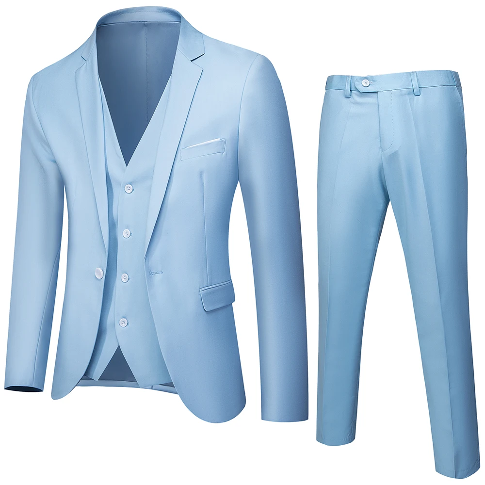 2026 Men\'s Purple 3-Piece Sets, Business/Wedding/Party Dress Suits, Fashion Slim Suits, Asian Size M-6XL