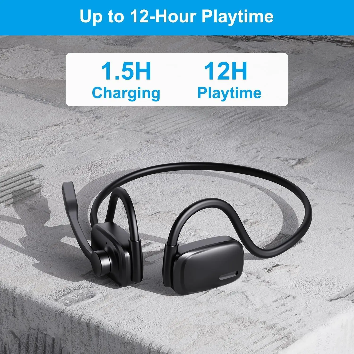 Trucker Bluetooth Headset with DSP Noise Cancelling Microphone Open Ear Headphones for Calling Bluetooth 5.4 Wireless Headsets