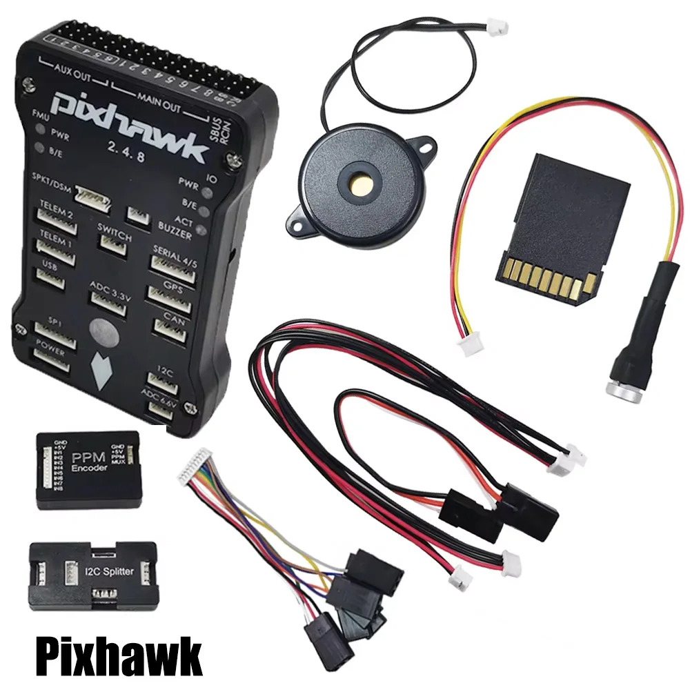 Flight Controller Pixhawk PX4 Autopilot PIX 2.4.8 32 Bit + Safety Switch + Buzzer 4G SD + USB cable +I2C Splitter Expand Module