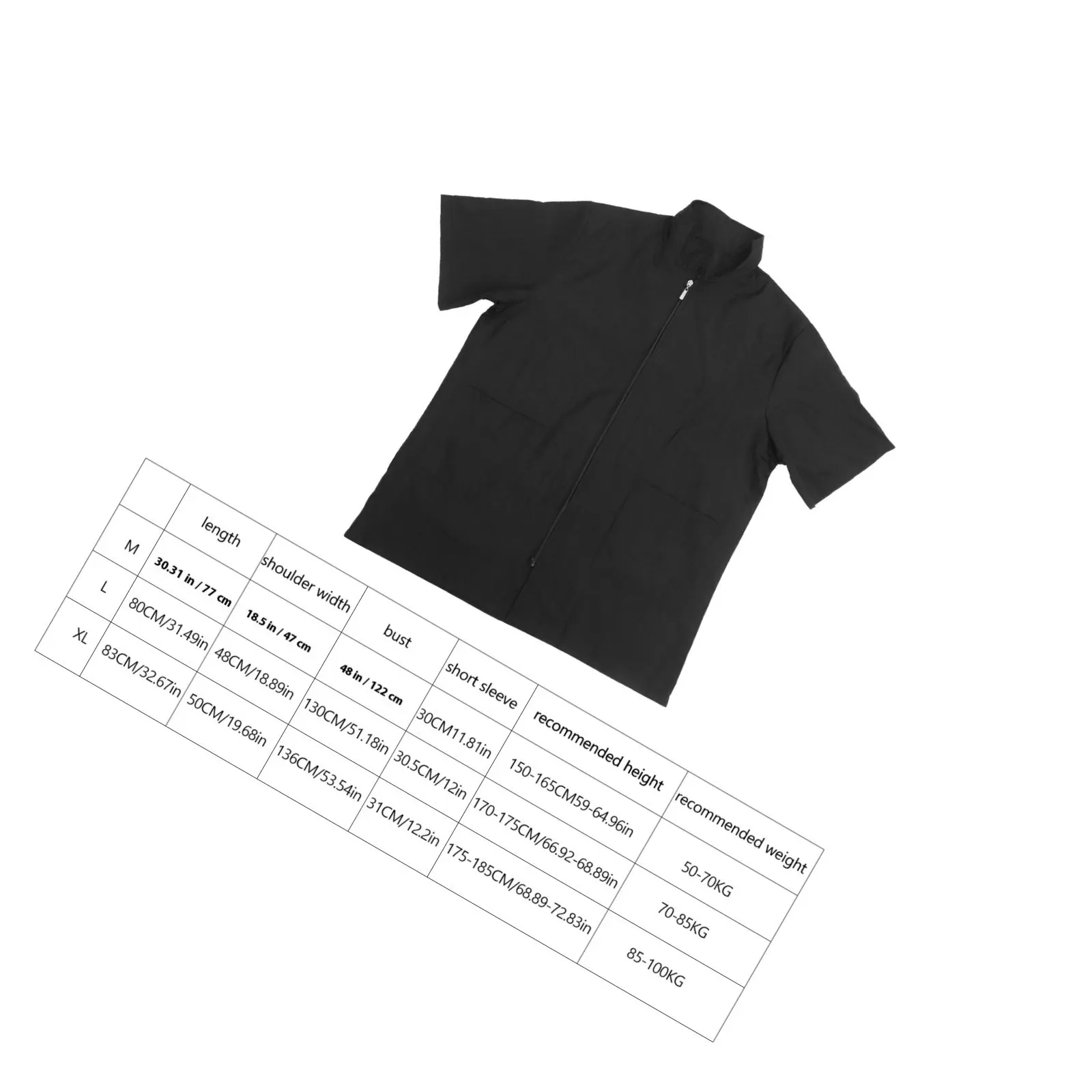 染毛剤服黒 Xl シンプルなナイロン半袖作業服男性女性のための耐久性のある防水快適なポケットデザイン