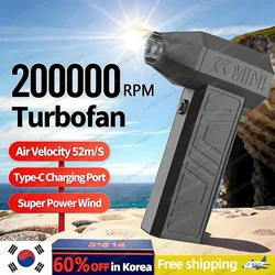200000RPM Violent Fan Powerful Air Blower Vacuum Dust Cleaner TypeC Charging Strong Wind 52m/s Brushless Turbo Jet Blower