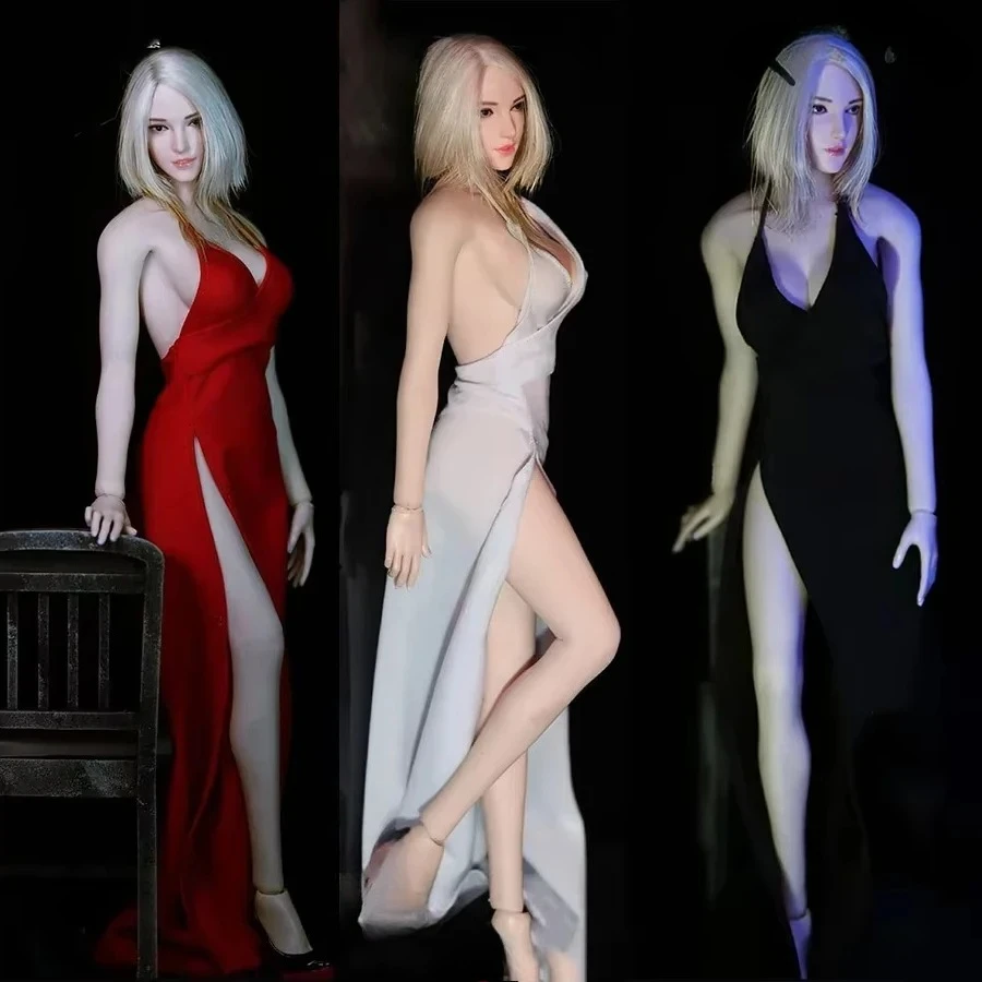 W MAGAZYNIE JIAOU DOLL 1/6 Skala Kobieca długa suknia wieczorowa Buty na wysokim obcasie Ubrania dla 12-calowych figurek akcji TBLeague