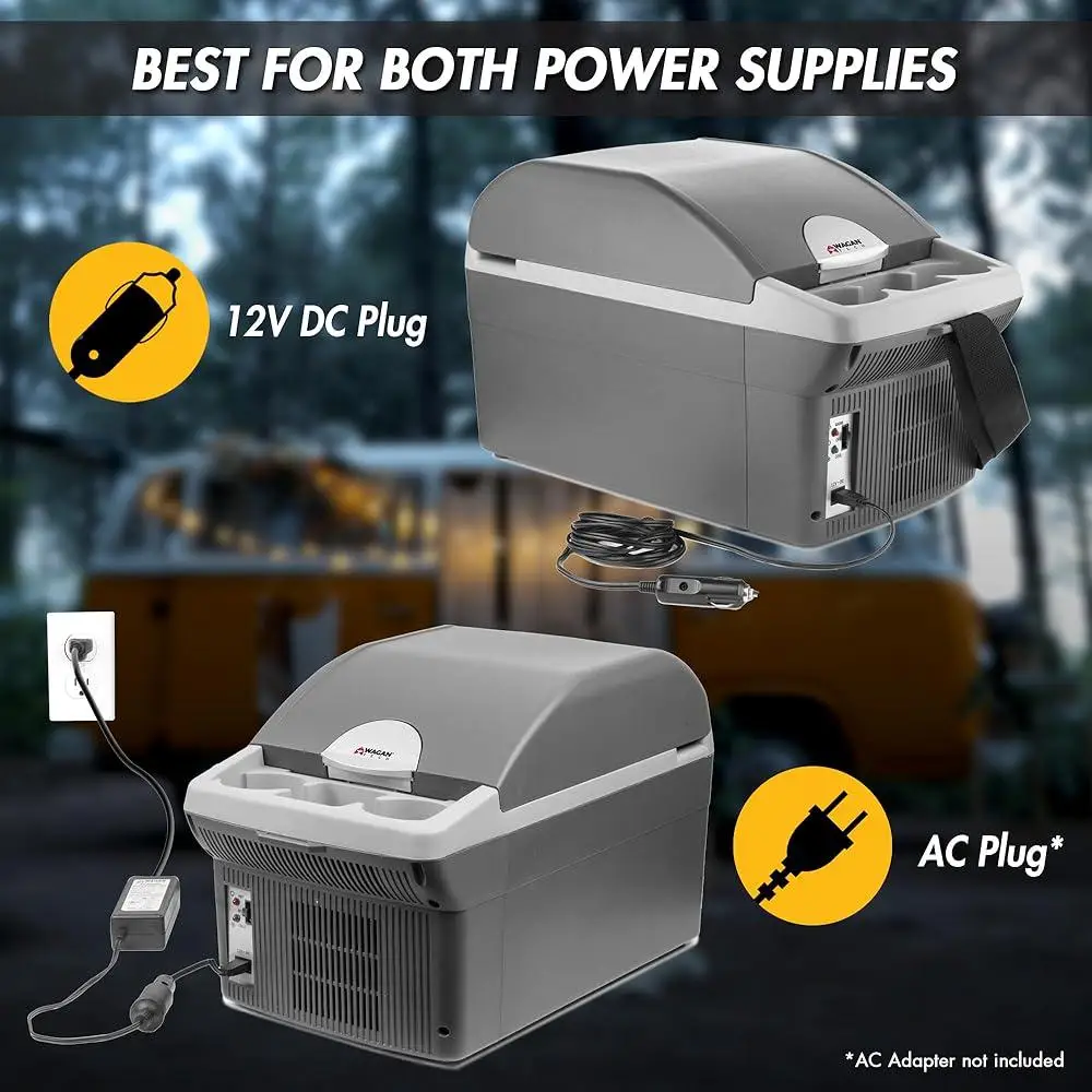 12V Portable Thermoelectric Cooler Warmer 14L Mini Fridge Car Travel Food Drinks Road Trips