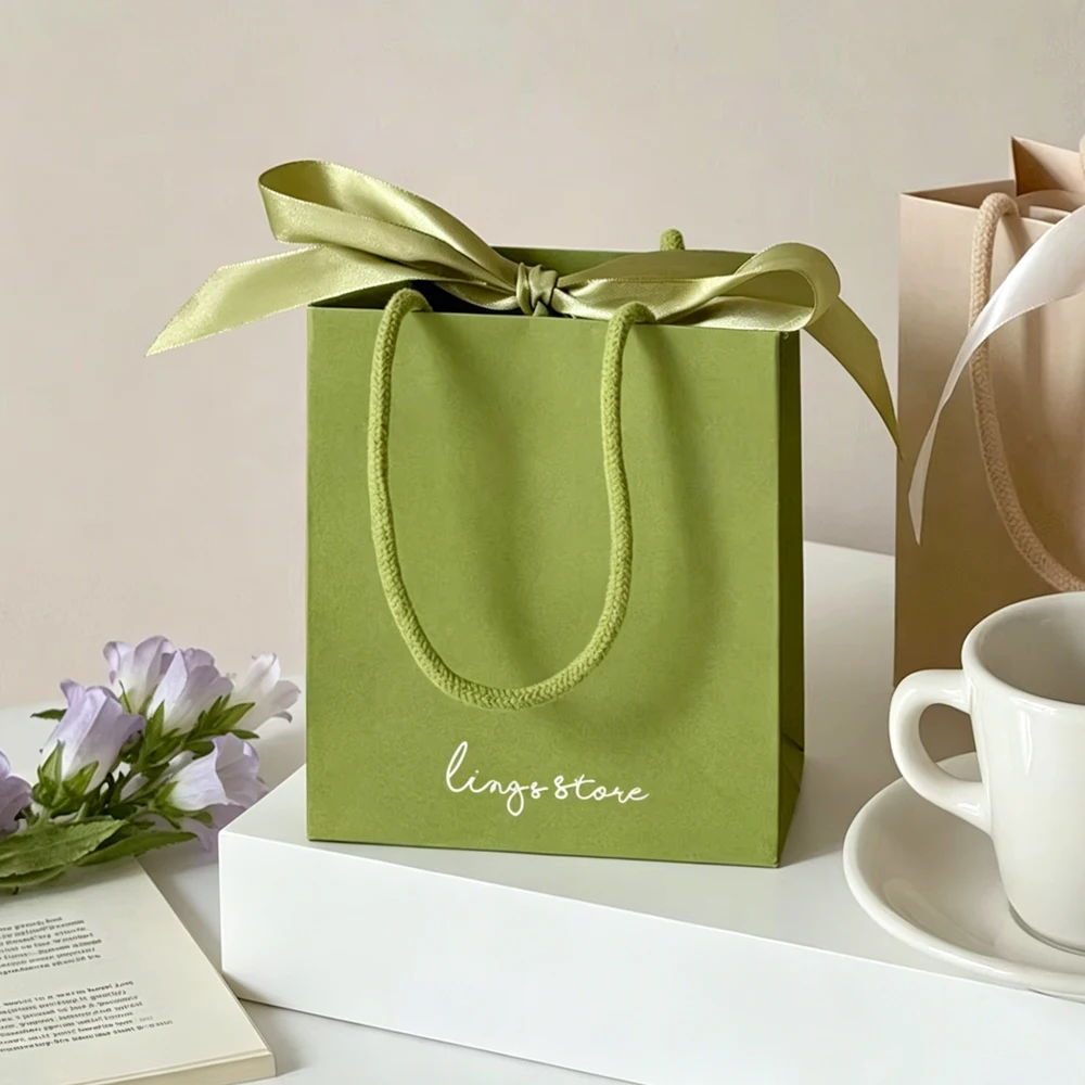 50 Stück Individualisierte Logo-Schmuck-Papiertüten 13,5x15,5x7,5cm Einkaufstaschen für Parfüm, Kosmetik, Duschgel, Seife, Verpackungsbeutel, Schalbeutel – Detail 11