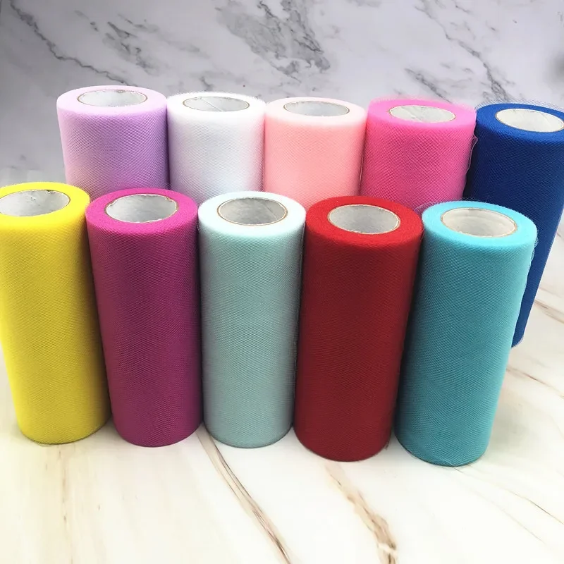 15cm 25 Yards Tulle Roll Fabric Spool Tutu Wedding Baby Shower Organza DIY Crafts Birthday Party Supplies