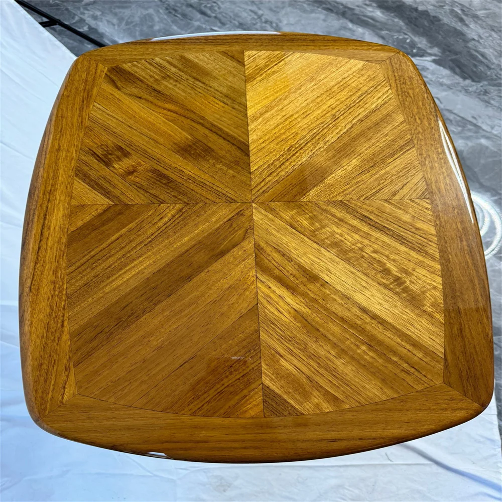 High Gloss Varnished Teak Table Top 440x600mm,17.3x23.6 Inch Barrel Shaped Marine Boat Yacht RV TGH4560