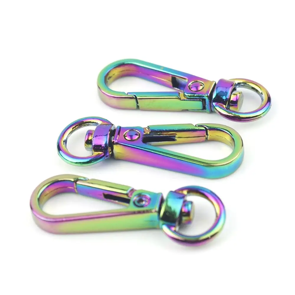 1 pcs Colorful Metal Swivel Eye Snap Hook Trigger Lobster push gate Hook Clasp Clip for Leather Craft Bag Strap Belt Webbing