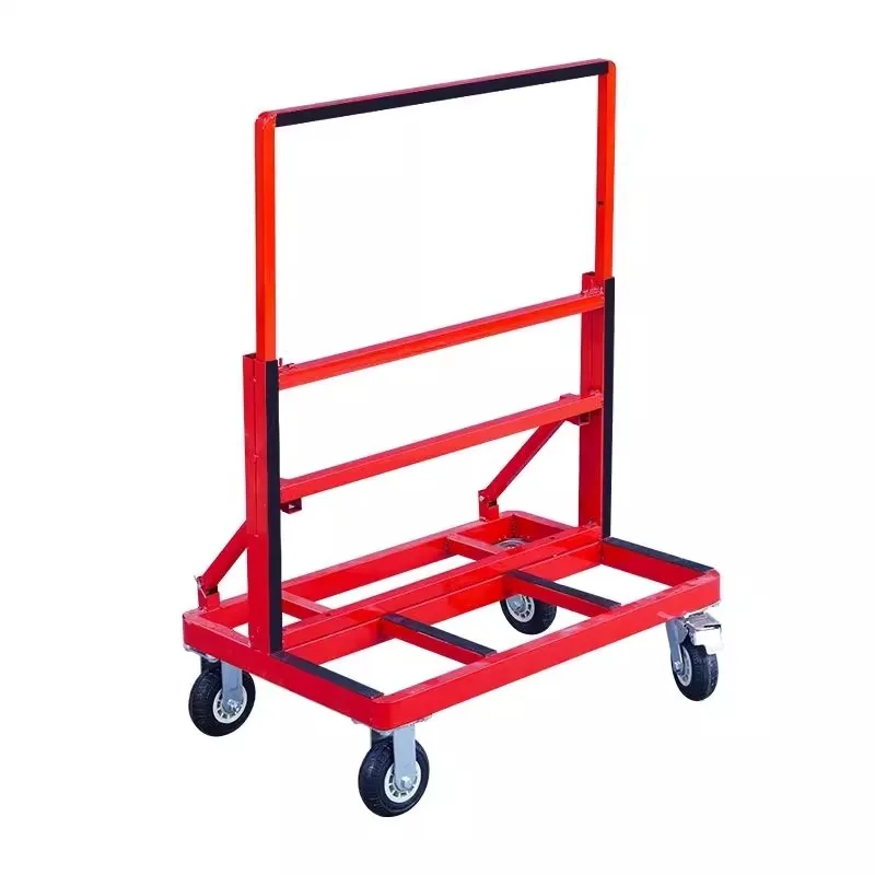 

Door and window glass handling cart Universal wheel transportation shelf Construction site flatbed folding large