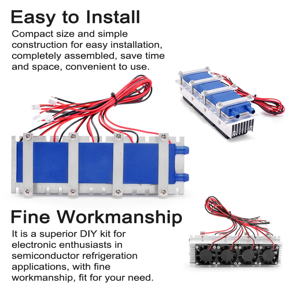 288W Thermoelectric Peltier Refrigeration Cooler DIY Module 12VDC 30A Semiconductor Cooling System  for Air Conditioning Fan