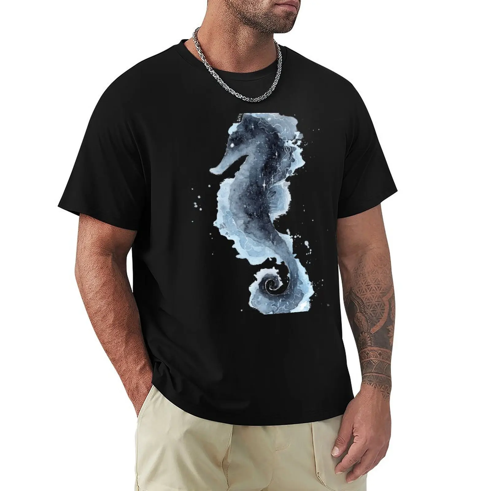 Galaxy Seahorse T-Shirt Casual Pattern Print Tee Shirt