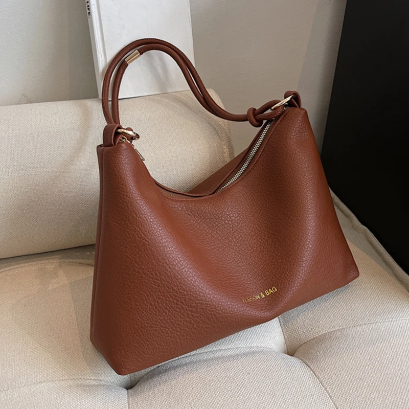 Luxury Designer Soft Leather Handbag 2023 Vintage Shoulder Bag for Women Classic Rope Handle Tote Bags Sac A Main Femme Bolsos