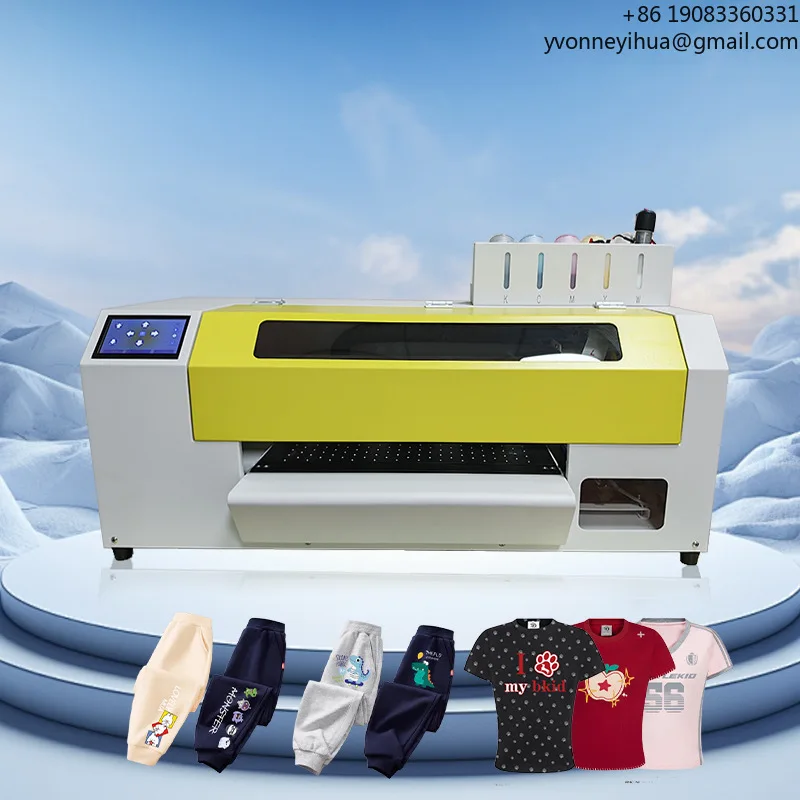 A3 طابعة DTF الرقمية 30 سنتيمتر Xp600/13200 تي شيرت DTG طابعة مسحوق صبغ آلة اهتزاز صغيرة DTG آلة تي شيرت A4