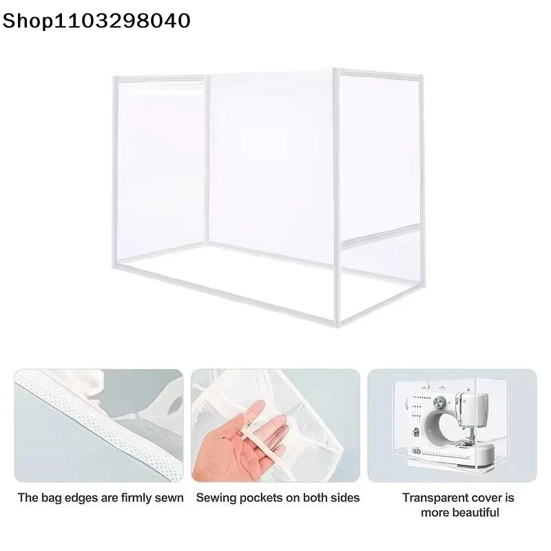 Transparent Sewing Machine Dust Cover With Storage Pockets Multifunctional Organizer For Home Use