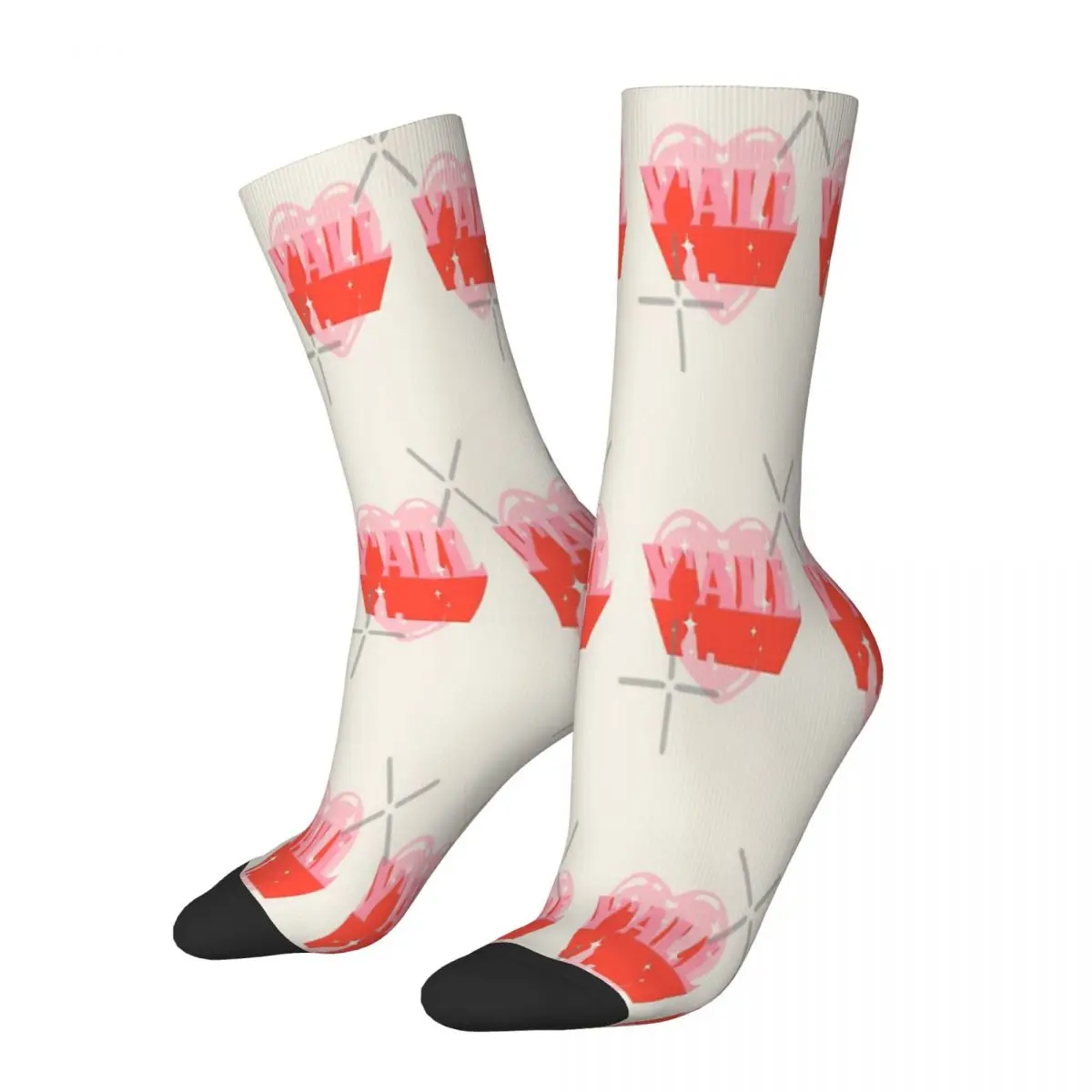 YALL HOWDY Y&39ALL Pink Cowgirl Heart Cowboy Rodeo Socks Fashion Trends Unisex Stockings 3D Printing Gifts Breathable Socks