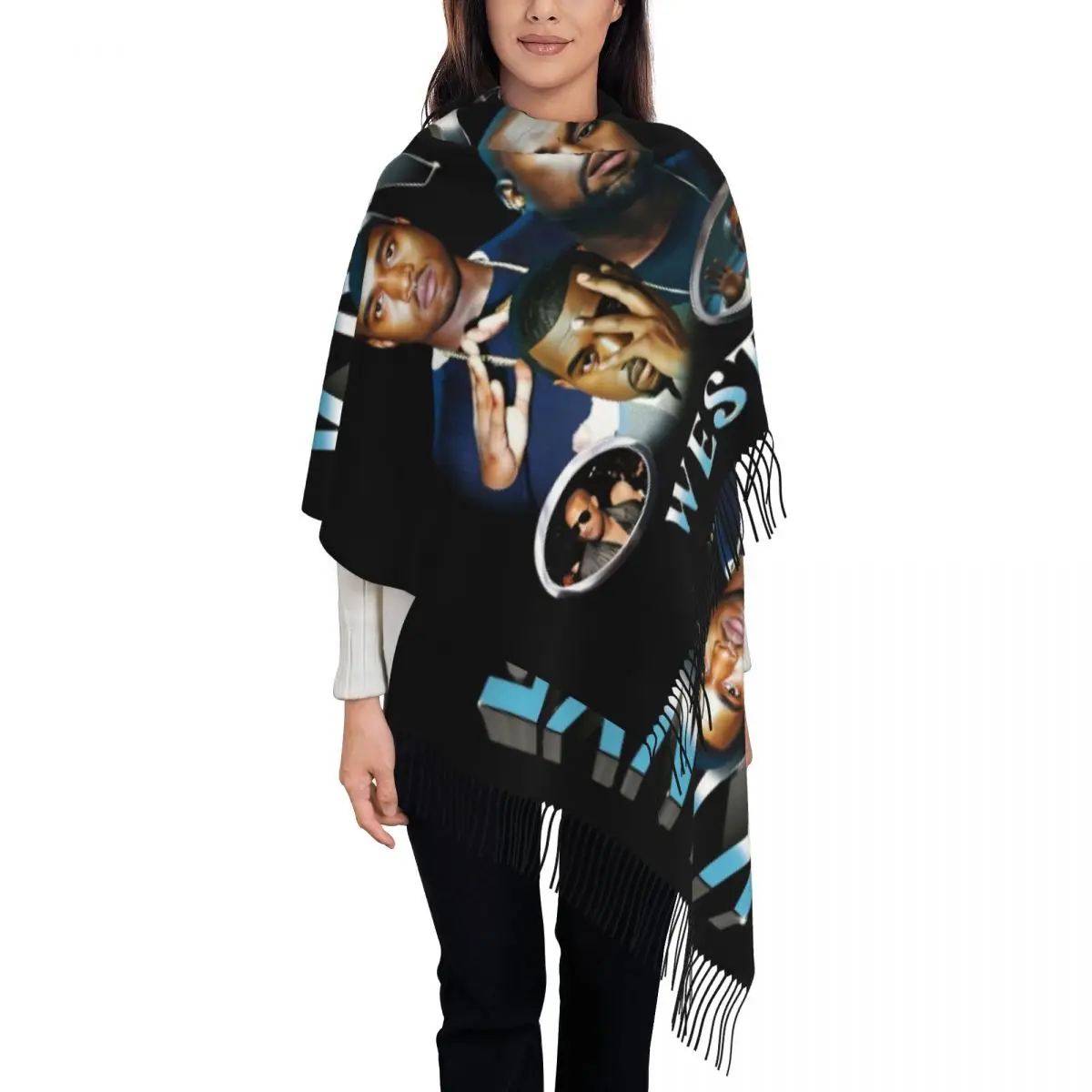 

Забавный шарф Kanye West с принтом на заказ, шарф для певицы рэпера, мужские и женские теплые шарфы на зиму и осень, шали, накидки