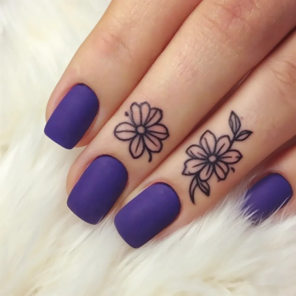 

Acrylic Fake Nails Press Ons With Glue Short False Nails Reusable Matte Royal Blue DIY Woman Finger Tip Manicure Tools