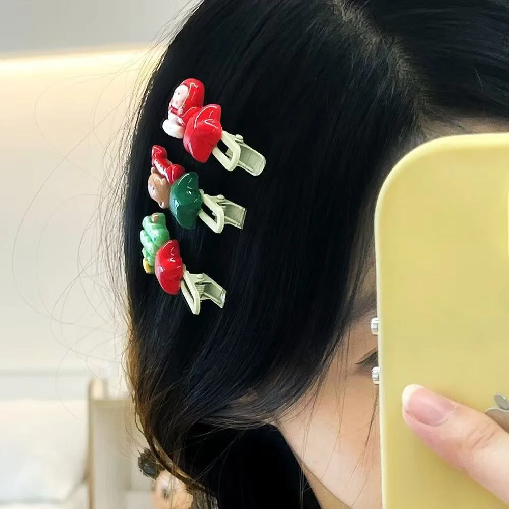 

Cute Christmas Hair Clips for Women Girls Star Christmas Tree Hair Clips Hair Accessories Cartoon Santa Claus Side Bangs Clips