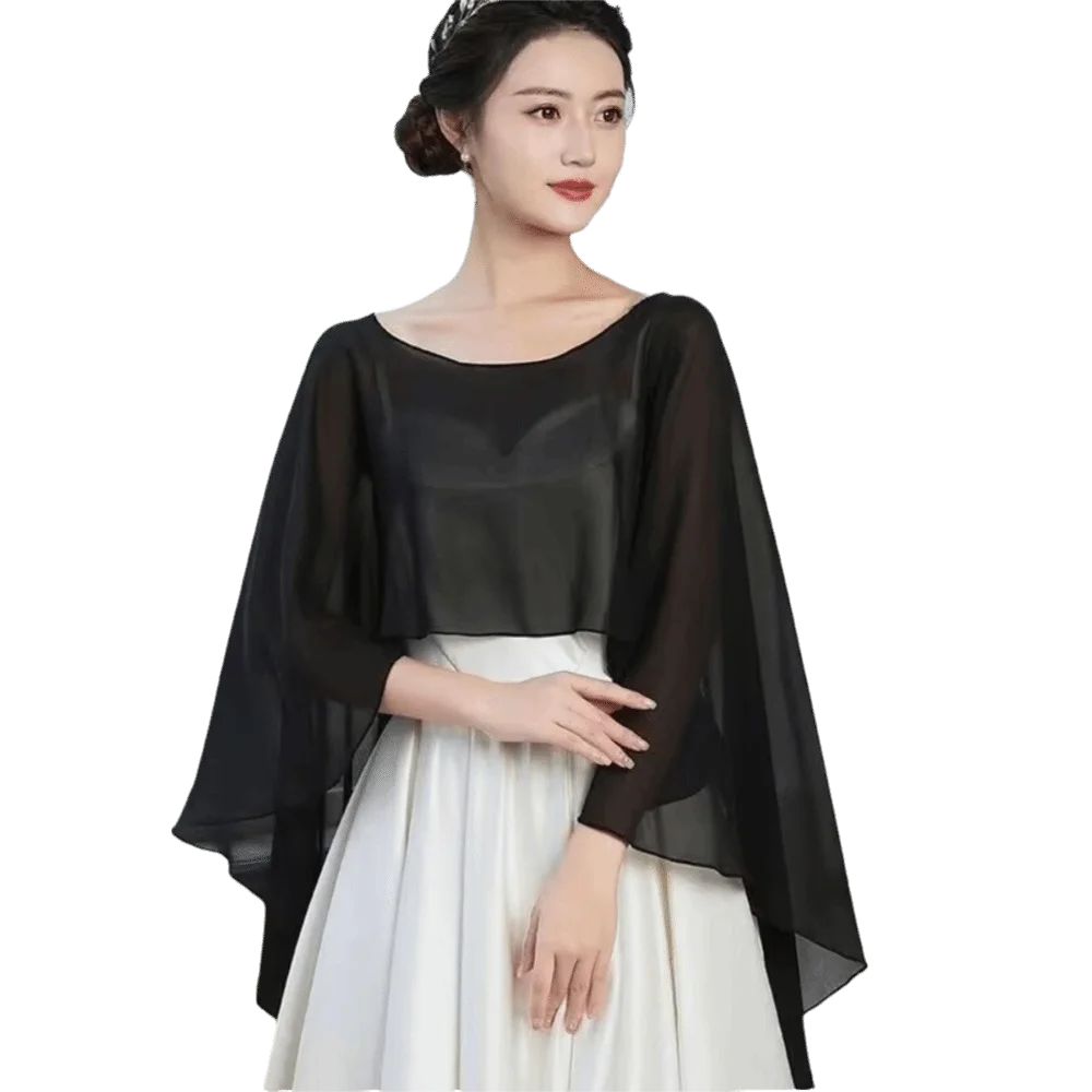 

Solid Color Thin Wide Chiffon Shawl All Match Sunscreen Women Pullover Wraps Party Dress Soft Wedding Scarves Shawl for Women