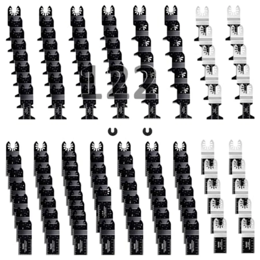 

122 Pcs Metal Oscillating Saw Blades Multitool Blades for Wood Plastics Quick Release Oscillating Tool Blades Fit Fein Multimas