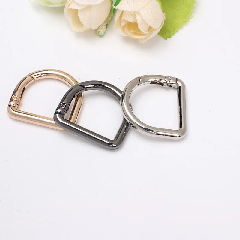 

5pcs D Ring Openable Metal Buckles Bag Luggage Strap Connecting Clasp Spring Keyring Hardware Accessories