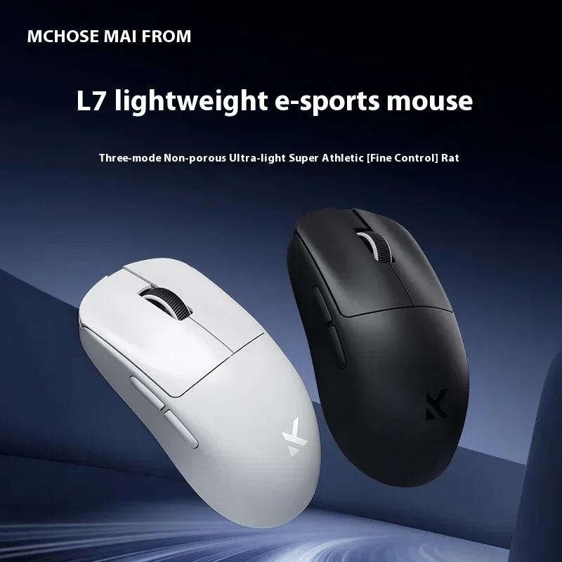 MCHOSE L7 Ultra Tri-mode Wireless Mouse 2.4G BT PAW3395 8K Rechargable Lightweight Laptop Esports Customized PC Portable Mice