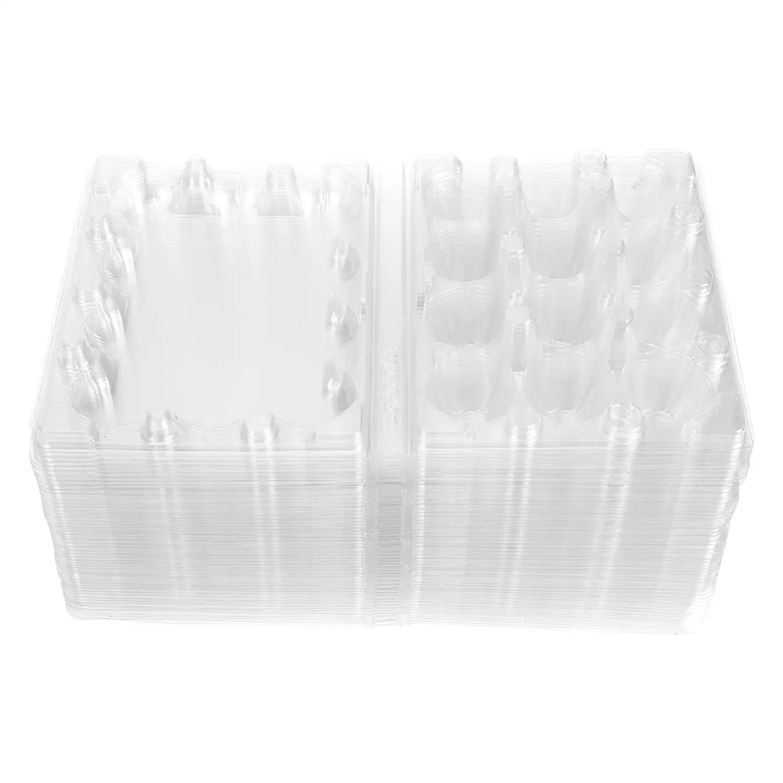 Quail Egg Packaging Boxes 50pcs Transparent Reusable Plastic Cartons Safe Grid Design Storage Containers Kitchen Home